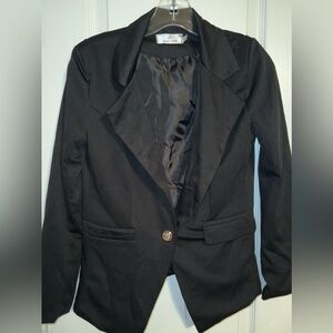 Baluoke Black Tailored Blazer Jacket Single Button Size M